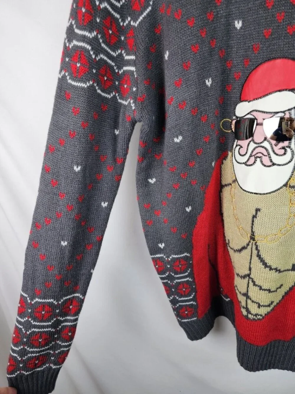 You Look Ugly Today Ugly Christmas Sweater Size Medium Bad Santa Sunglasses Top